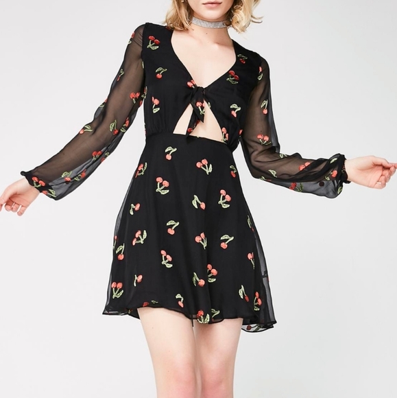 🍒NWT🍒 FL&L CHERRY PRINT DRESS - Picture 6 of 12